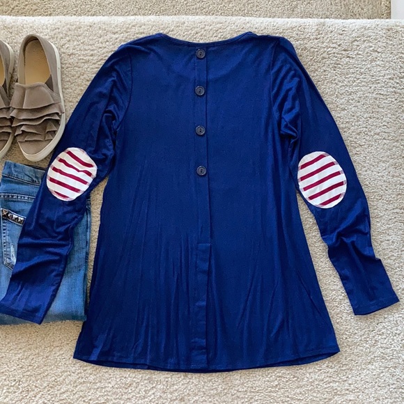 Navy Button Back Tunic - Picture 5 of 7